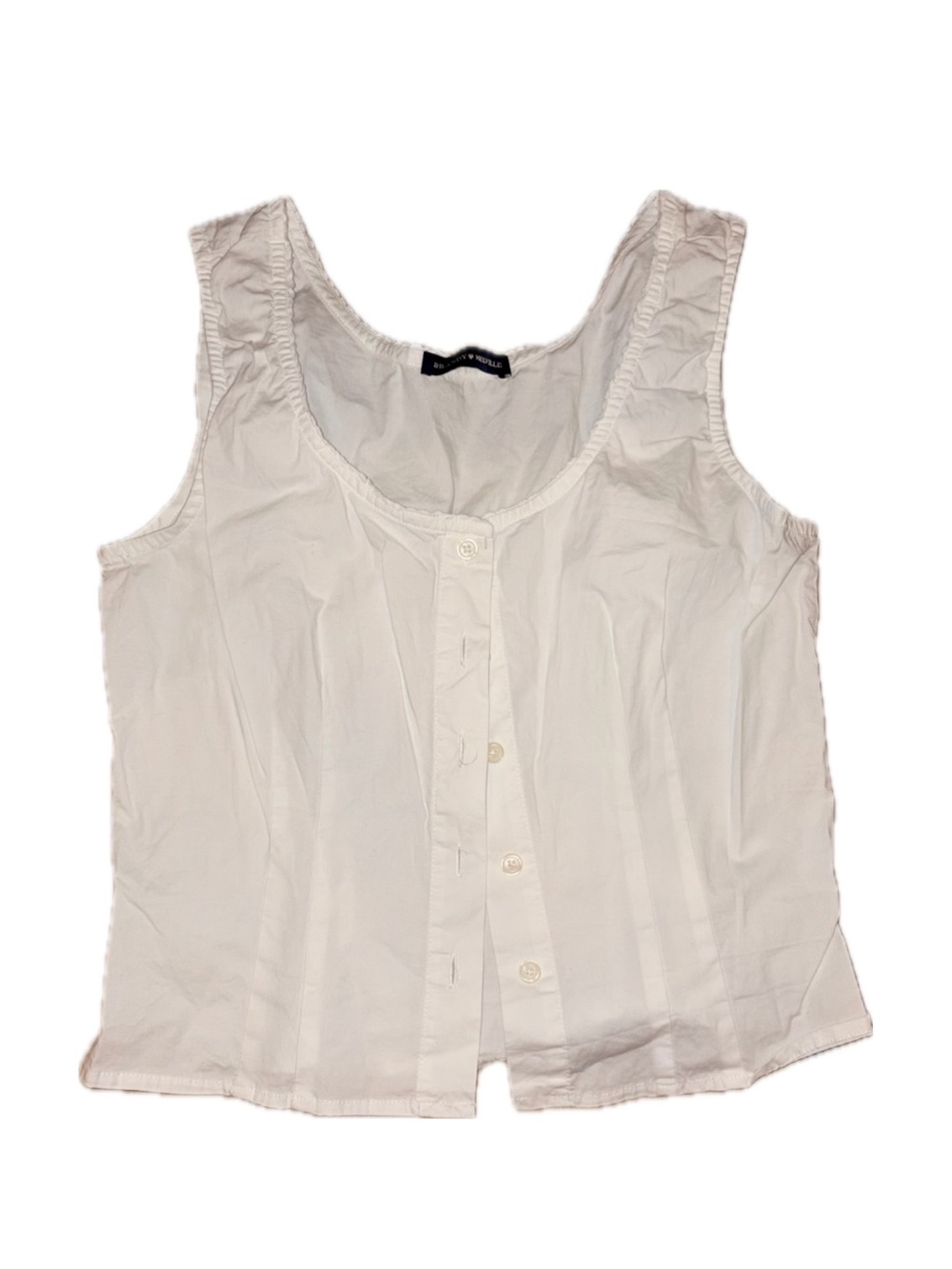 Brandy Melville White Sleeveless Button-Front Camisole